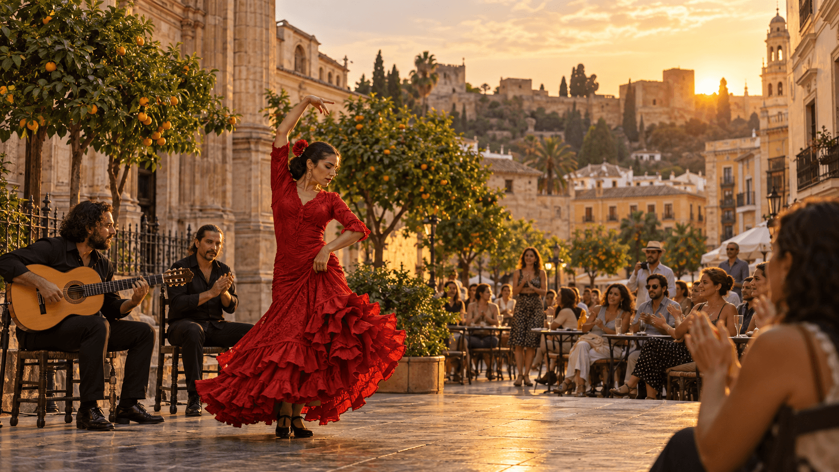 Flamenco al atardecer en Málaga